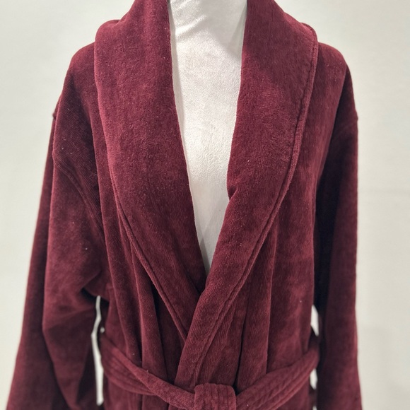 Avocado Organic French Terry Cloth Women's Robe in Color Port, Size L, EUC - Picture 5 of 9